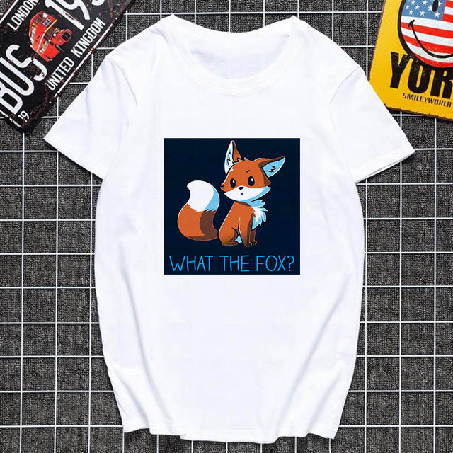 Women Harajuku Cute fox printed T shirt