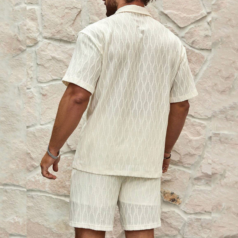 Men Tracksuits Summer Fashion Solid Shirt