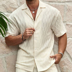 Men Tracksuits Summer Fashion Solid Shirt