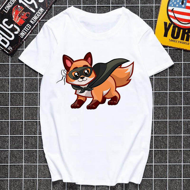 Women Harajuku Cute fox printed T shirt