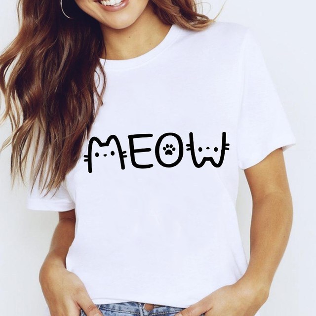 Harajuku T-Shirts For Women Tops White Star