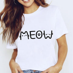 Harajuku T-Shirts For Women Tops White Star