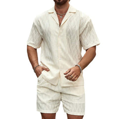 Men Tracksuits Summer Fashion Solid Shirt