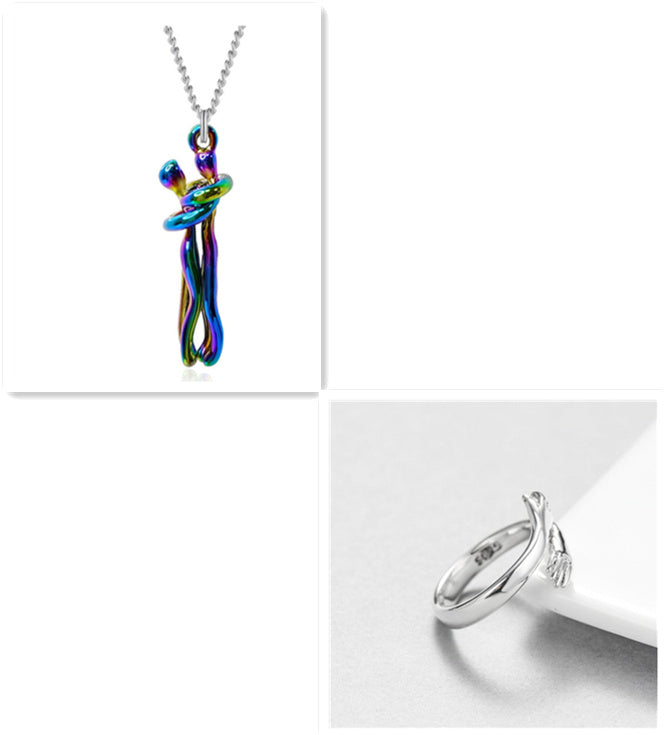 Unisex Men Women Love Hug Necklace