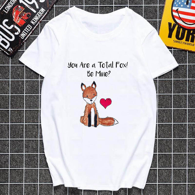 Women Harajuku Cute fox printed T shirt