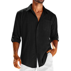 Men's Casual  Long Sleeve Solid Color Shirt