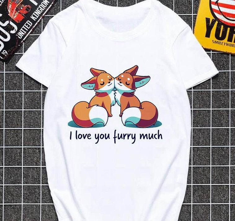 Women Harajuku Cute fox printed T shirt