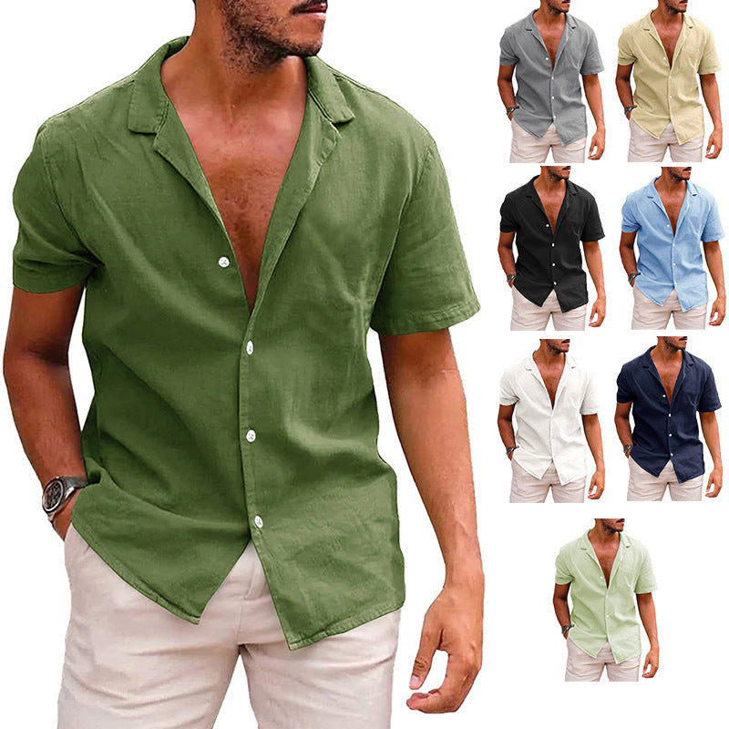 Men's Casual Short Sleeve Beach Shirt