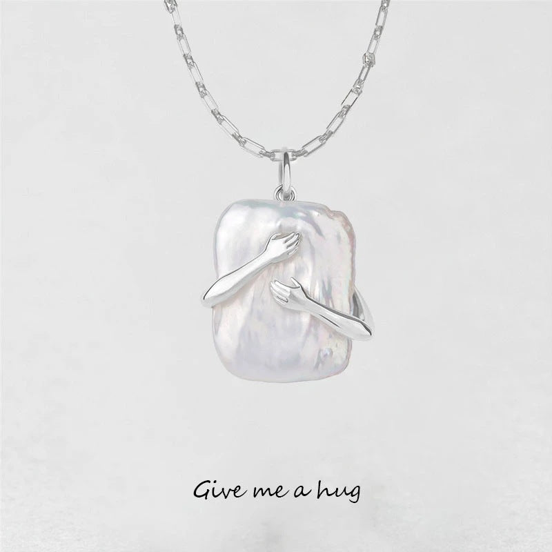 Unique Square Baroque Pearl Couple Necklace