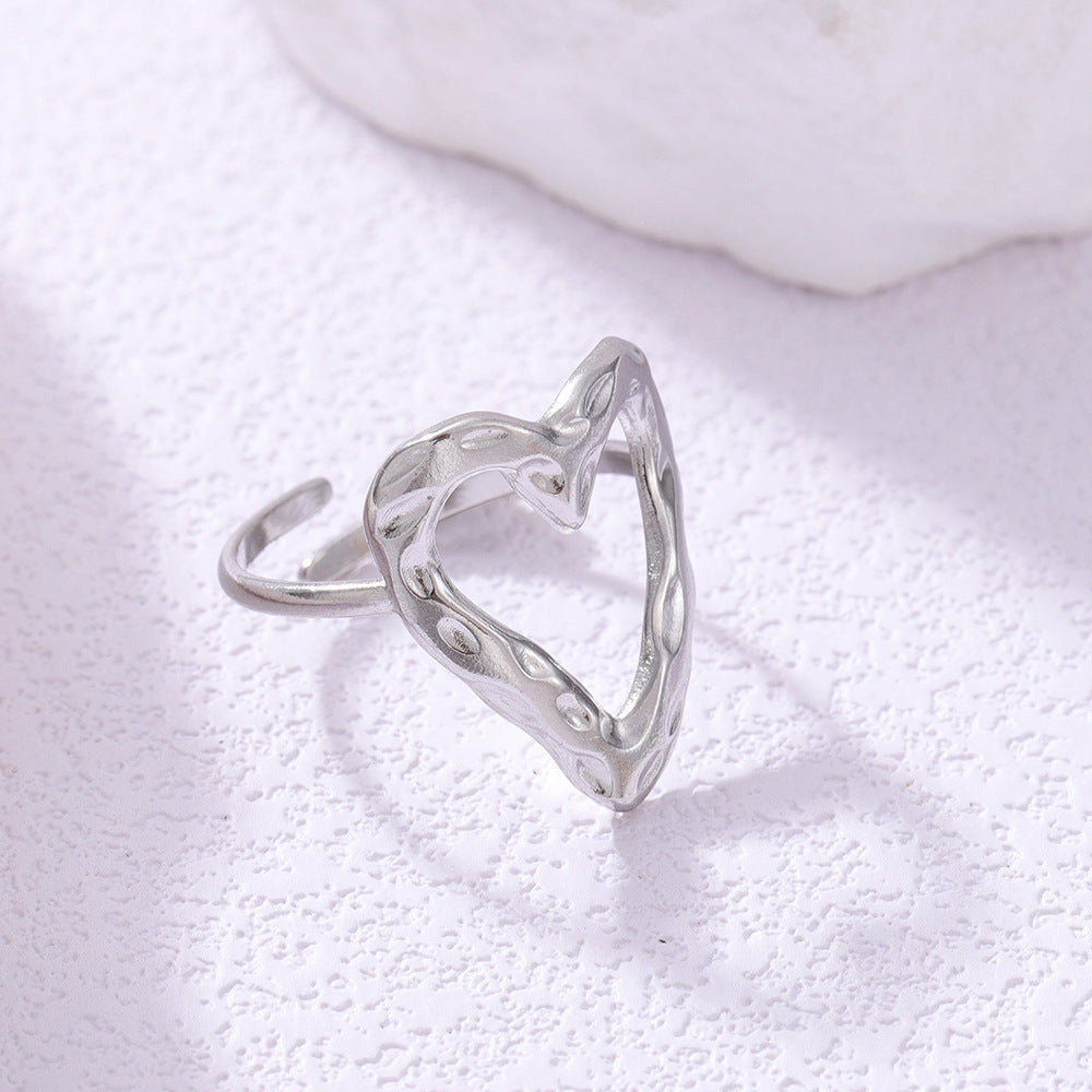 Retro Love Adjustable Stainless Steel Ring