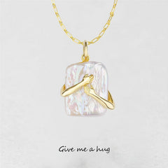 Unique Square Baroque Pearl Couple Necklace