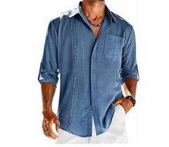 Men's Casual  Long Sleeve Solid Color Shirt