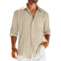 Men's Casual  Long Sleeve Solid Color Shirt